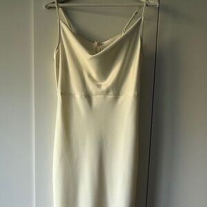 BHLDN Cali Satin Cowl-Neck Midi Slip Dress